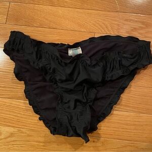 Black scrunch bikini bottom